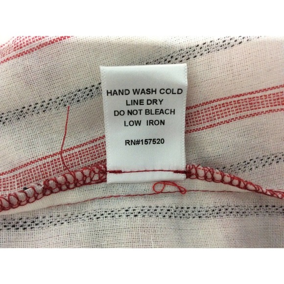 BluHeaven Umgee Women's L Red White Black Stripe Top Bishop Sleeve Button Down - Picture 8 of 9